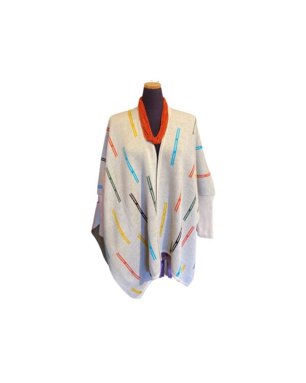Handwoven Wool Poncho Beige