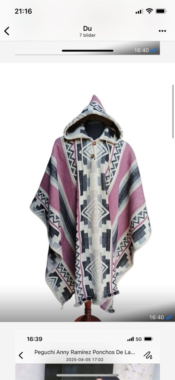 Ponchos 100 % handvävda merinoull - Bild 6