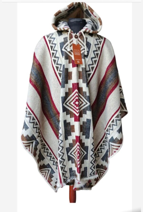 Ponchos 100 % handvävda merinoull - Bild 4