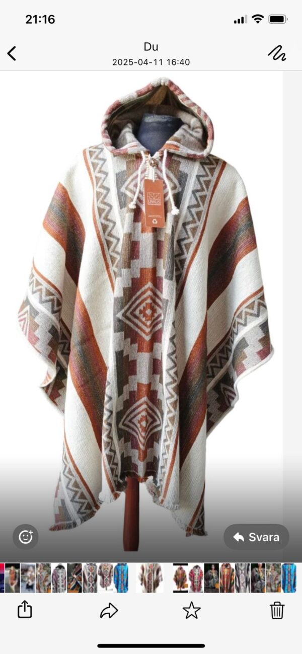 Ponchos 100 % handvävda merinoull - Bild 2